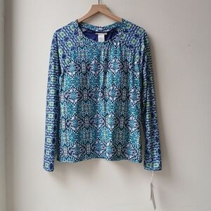 La Blanca Long Sleeve Rash Guard Swim Top Women's XL NWT